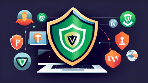Create an image portraying a user securely browsing the internet through various devices (laptop, tablet, smartphone) with a shield symbol representing protection. Incorporate a globe to symbolize global VPN coverage, and include icons for streaming services, online banking, and browsing to illustrate versatile usage. Use the logo of IPVanish subtly in the background to tie in the VPN service aspect.